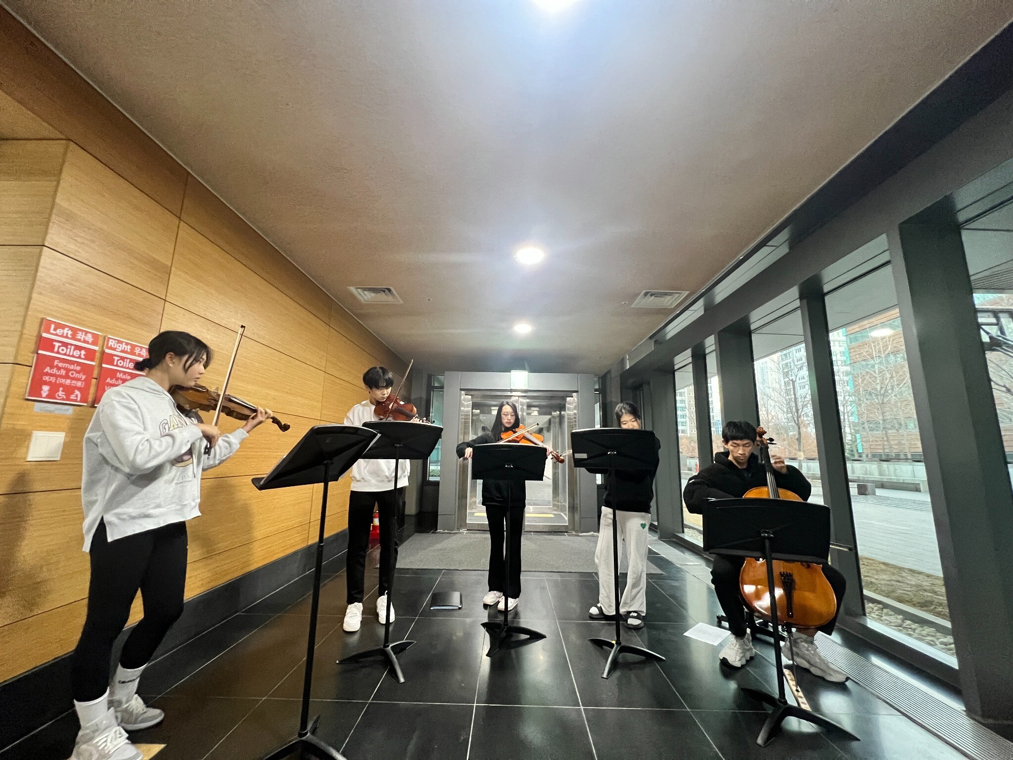 Crescendo musicians rehearsing together