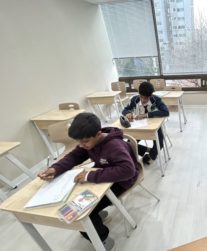 Students studying at the education center