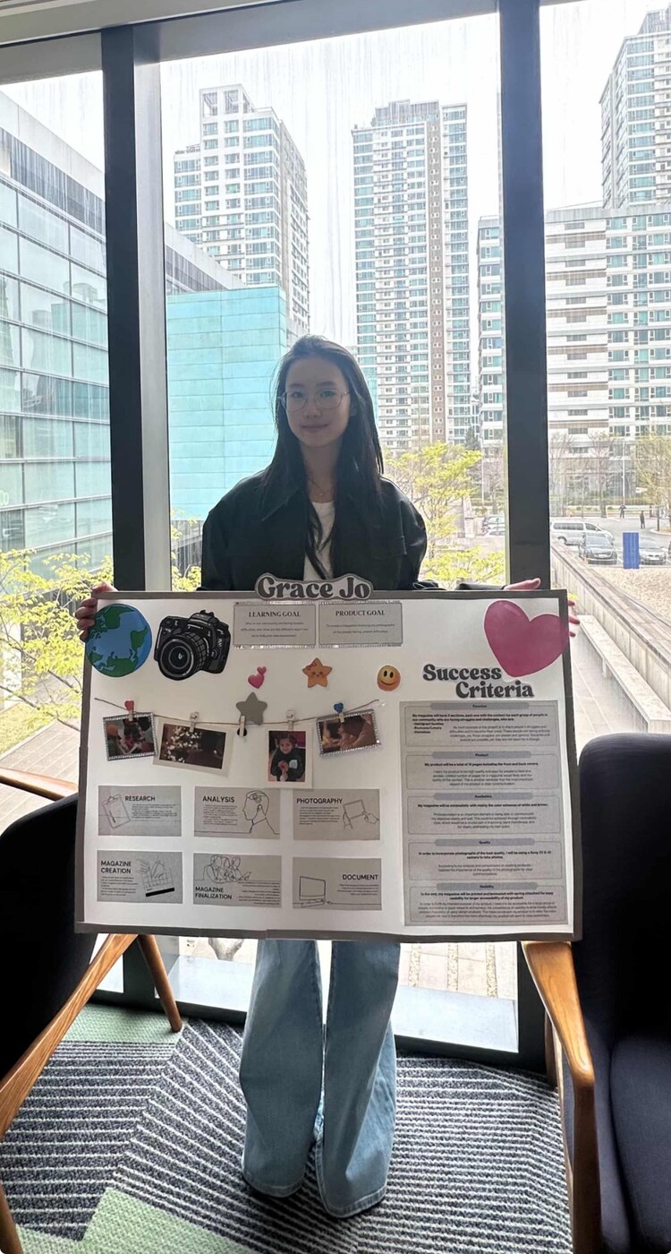 Grace with her Personal Project display board