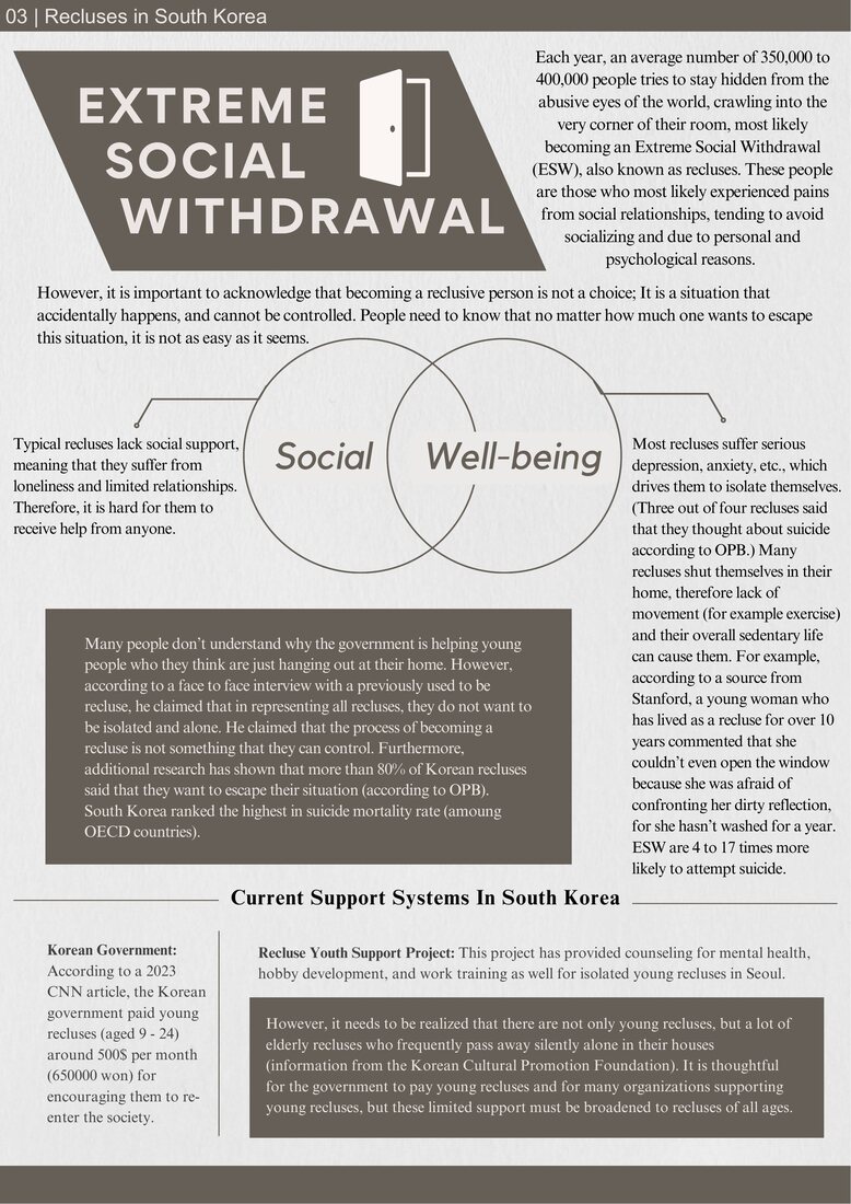 Journal page about extreme social withdrawal in South Korea