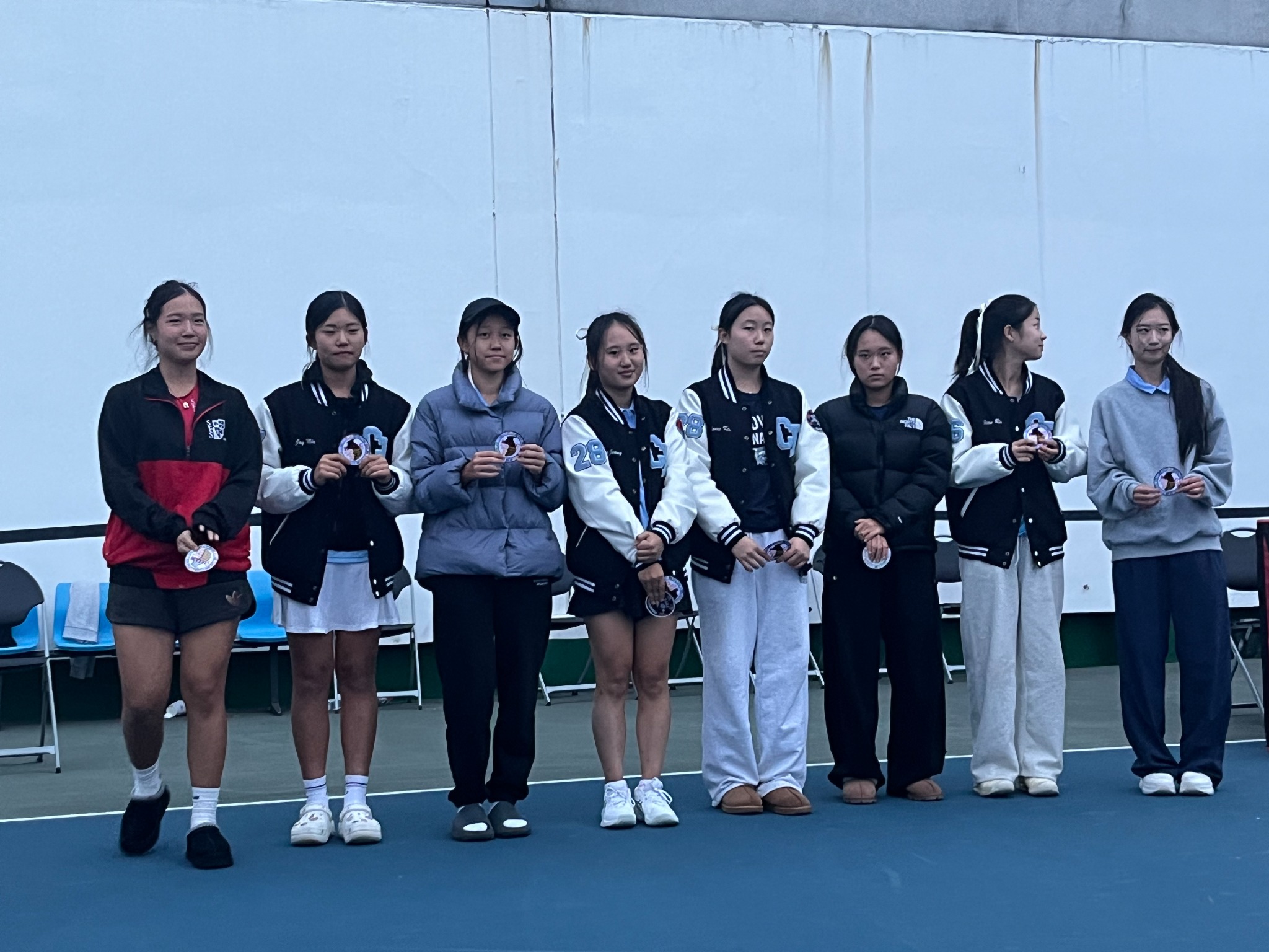 Varsity tennis team at the awards ceremony