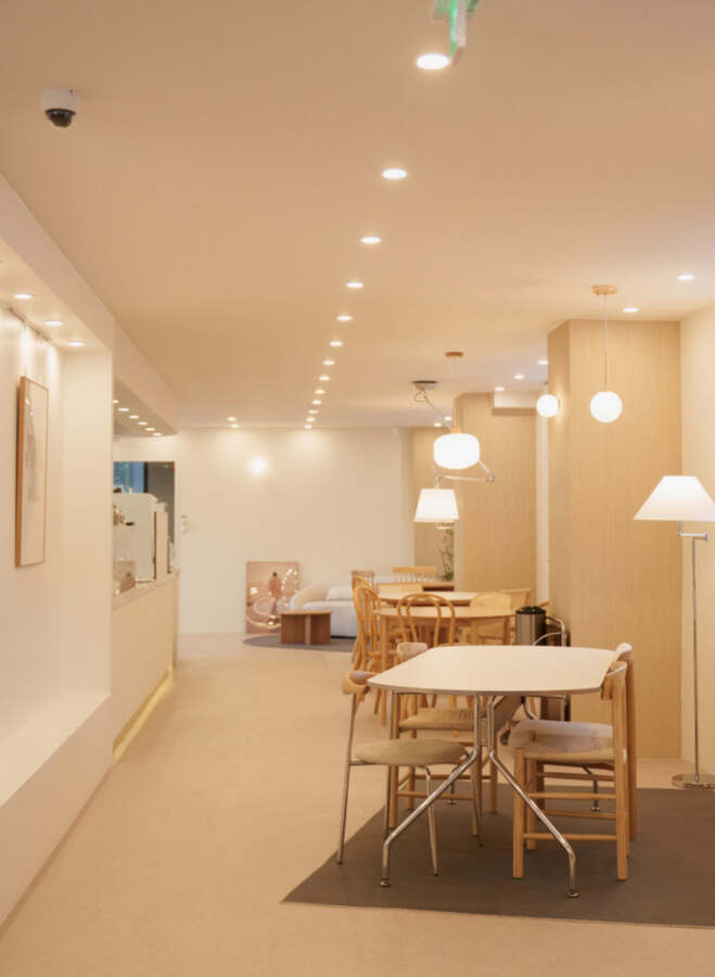 The completed social café interior
